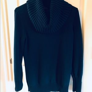 Cowl neck navy sweater